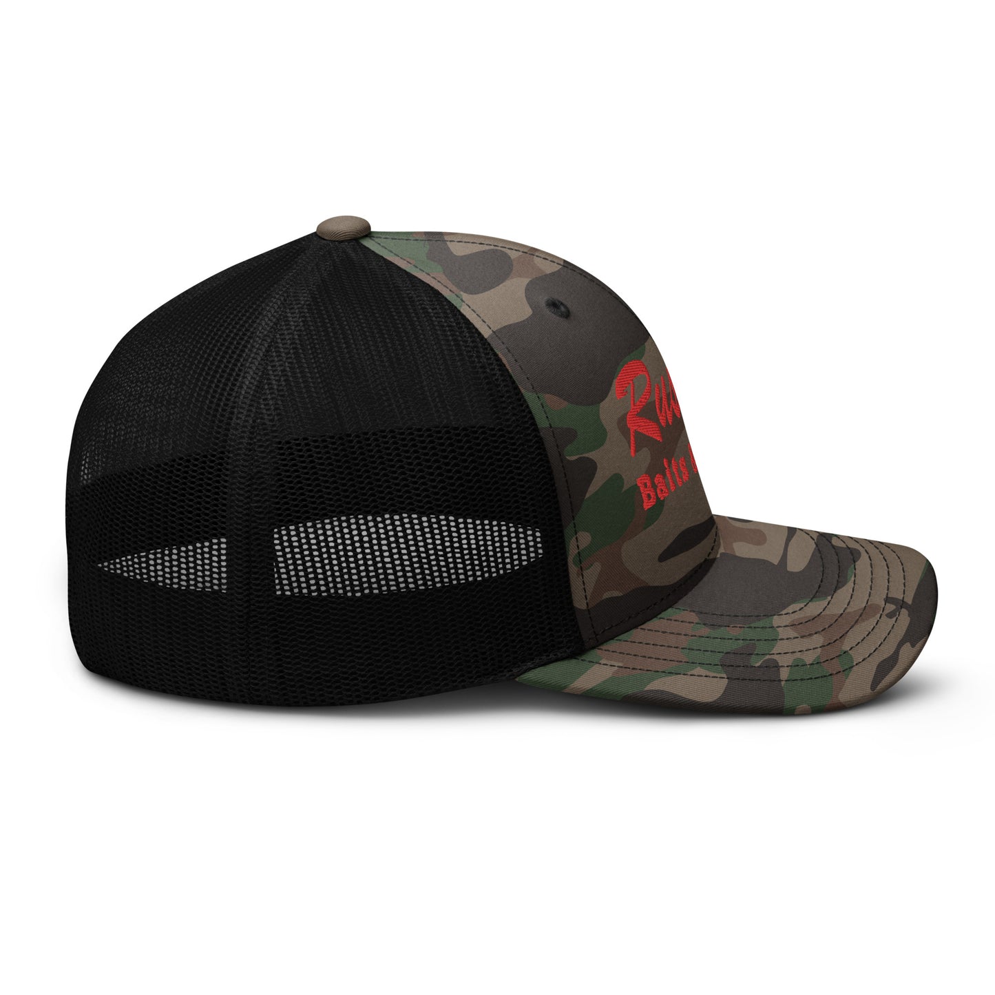 "Rusty's Baits and Lures" Camouflage trucker hat