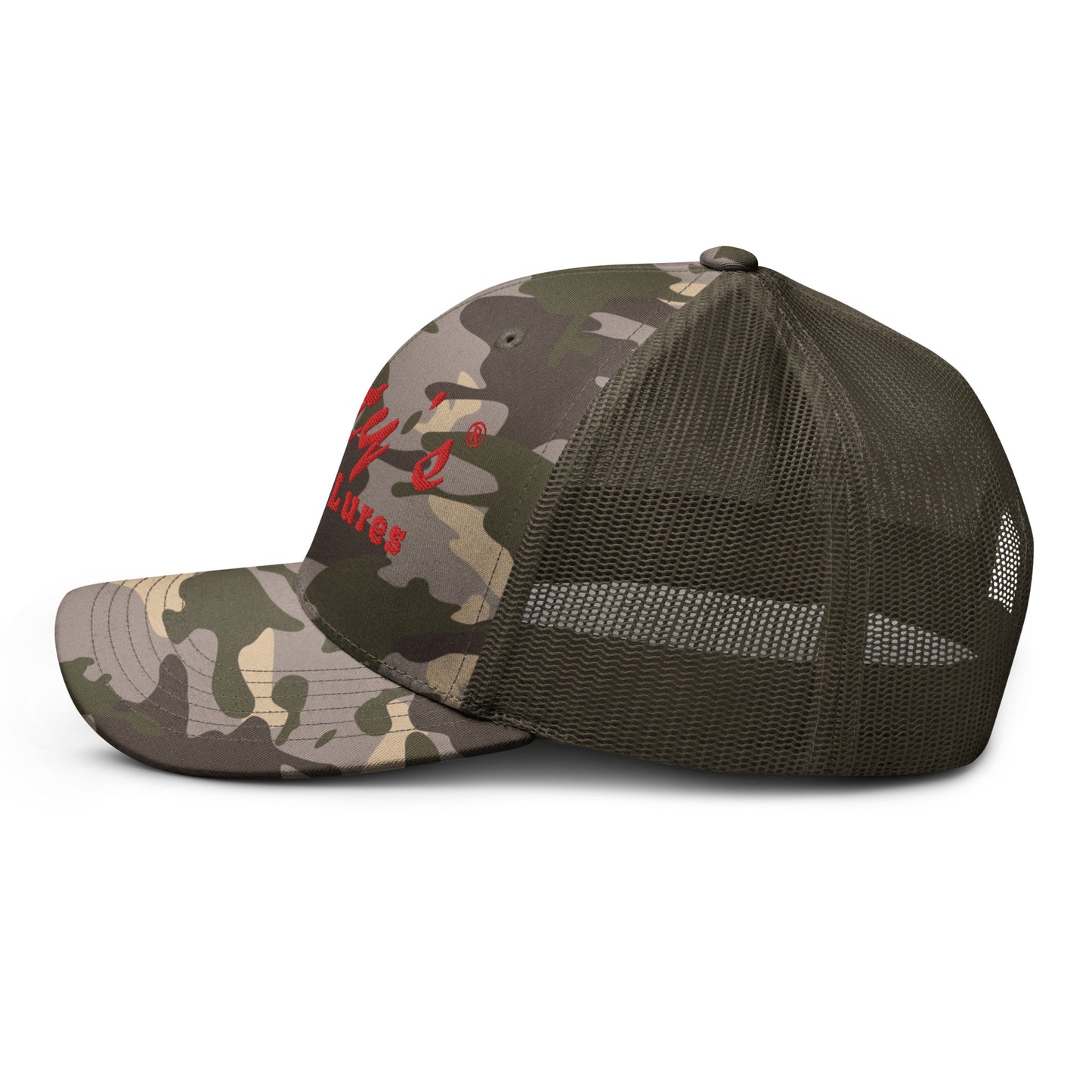 "Rusty's Baits and Lures" Camouflage trucker hat