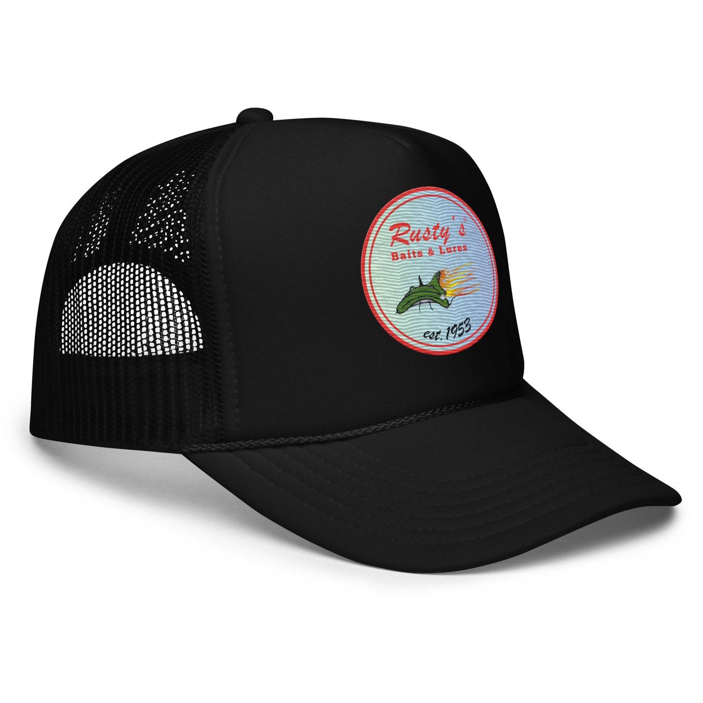 Rusty's Baits and Lures since 1953 Gradient Foam trucker hat