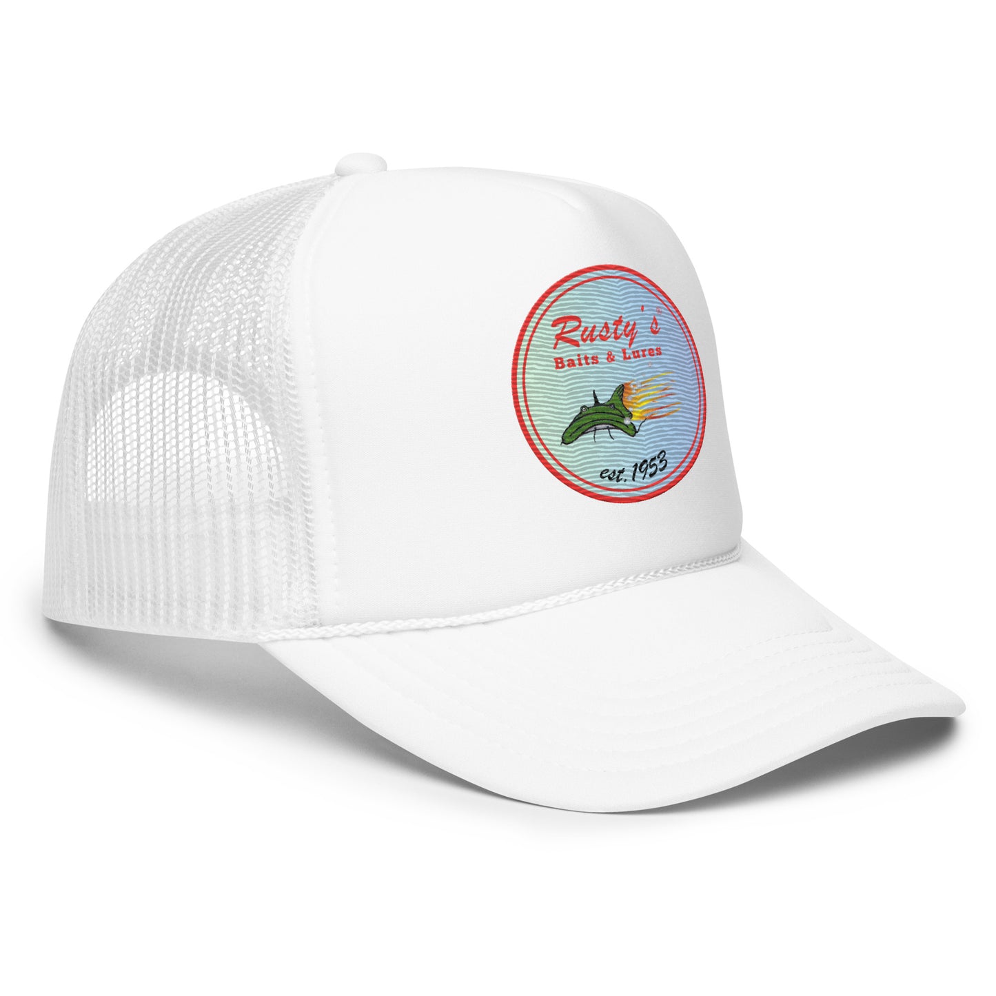 Rusty's Baits and Lures since 1953 Gradient Foam trucker hat