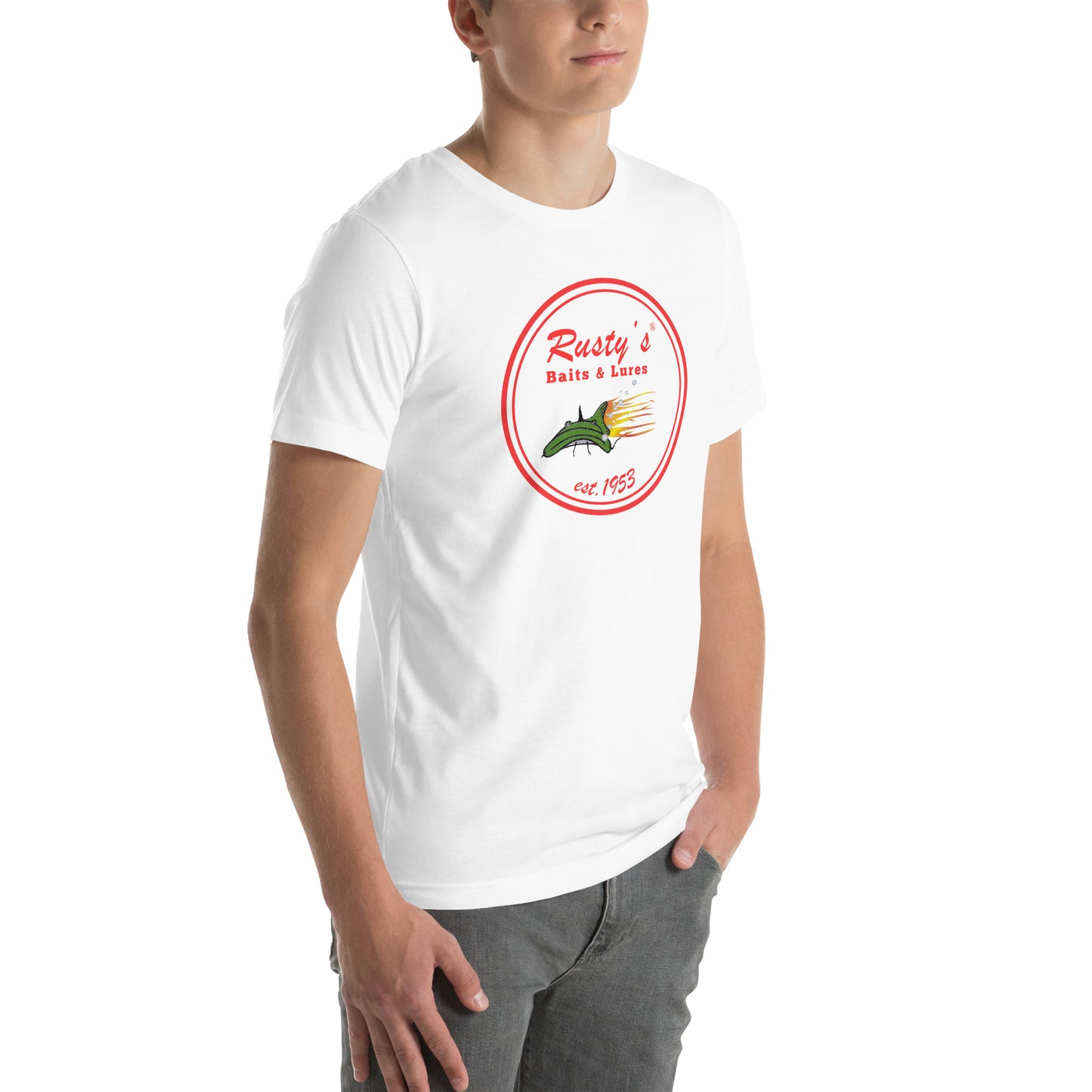 Rusty's Baits and Lures since 1953 Unisex T shirt